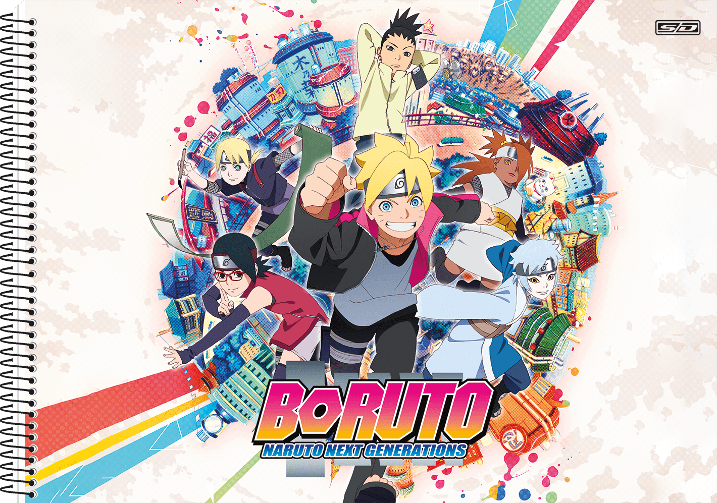 Caderno espiral capa dura cartografia 60 folhas Boruto - Capa 2 - São  Domingos - Lepok