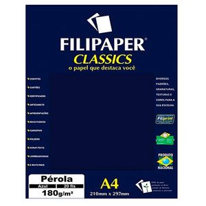 Filipaper CLASSICS PÉROLA Azul 180g/m² A4 20fls