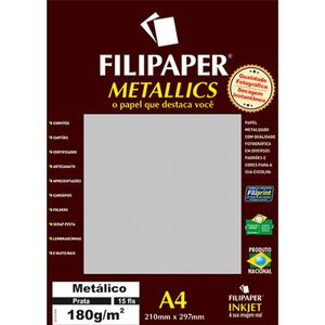 Filipaper METALLICS Prata 180g/m² A4(15fls)