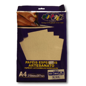 Papel A4 Linho Salmão 180g/m² (50 folhas)- Off Paper