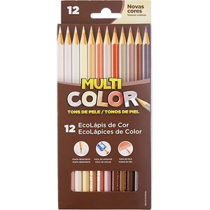 Lápis De Cor Multi Color Tons De Pele C/ 12 Cores