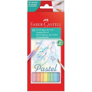 Lápis De Cor Tons Pastel Aquarelável C/ 10 Cores + 1 Pincel- Faber-Castell