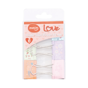Binder Clips Love Flowers 32 mm Molin Ref. 23021