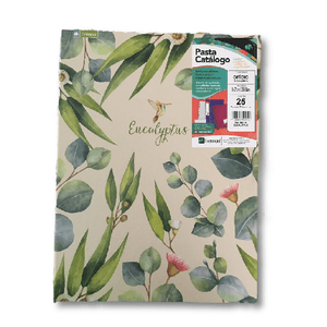Pasta Catálogo C/ Parafuso C/ 50 Sacos Plásticos Ref. 0255-4 Eucalyptus