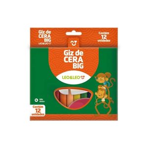 Giz De Cera Grosso 12 Cores Leonora