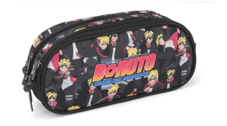 Estojo Escolar Infantil Simples Boruto Vermelho Luxcel