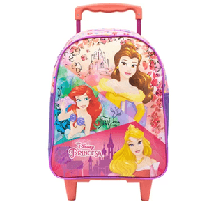 Mochila Escolar Com Carrinho 16 Princesas 11070