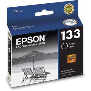 Cartucho Tinta Para Impressora Epson T133120-Branco e Preto