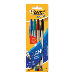 Kit Caneta Esferográfica Bic Cristal Com 04 Unidades 1.0 878710