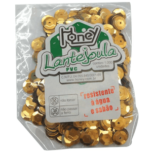 Lantejoulas Metalizadas 8mm Dourada Com 1000 Unidades
