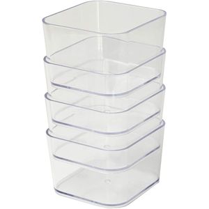 Porta Objetos Pequeno Cristal 4 Peças Ref. 3019