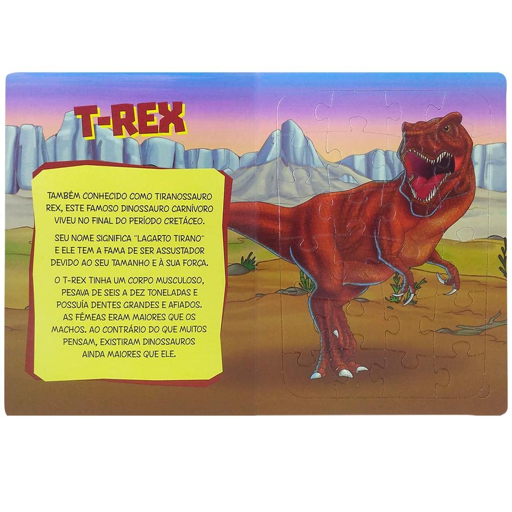 Jogo Quebra Cabeça Infantil Dino T-rex Dinossauro 150 Pçs