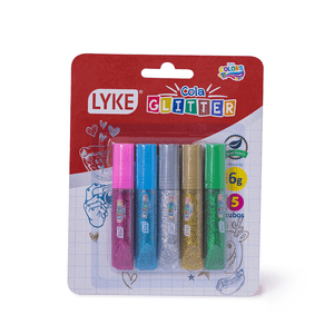Cola Colorida Glitter 6grs (Blister) Com 5 tubos