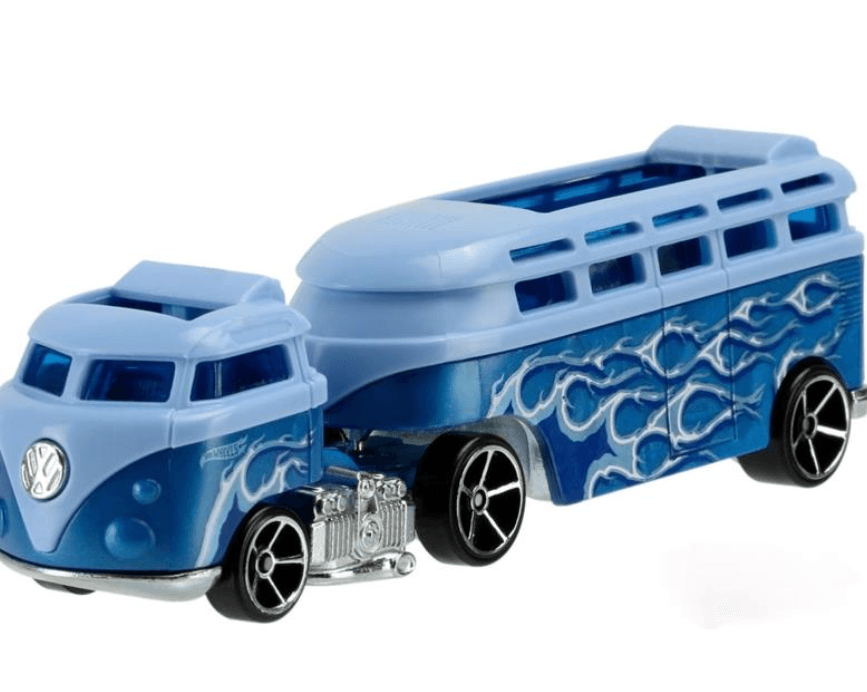 Hot Wheels caminhão locomotiva com engate carrega carrinho e carro de  corrida com estrela
