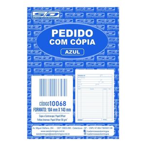 Talão De Pedido Com 1 Via 1/36 50 Folhas Ref. 10068 São Domingos