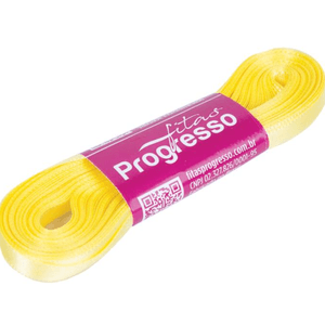 Fita de cetim 07mm Amarelo Canari 242 c/10 metros