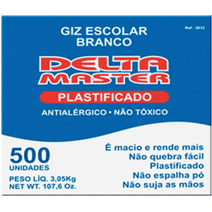 Giz Escolar Branco Master Caixa C/500 Unidades