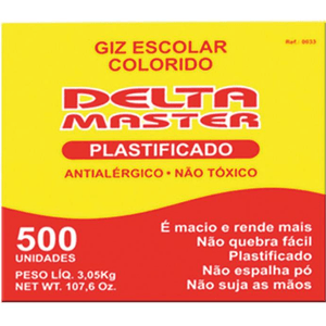 Giz Escolar Colorido Master Caixa C/500 Unidades