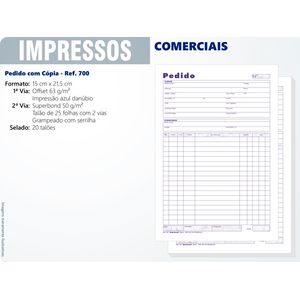 Talão De Pedido Com 2 Vias Ref. 700