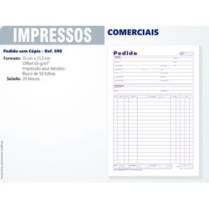 Talão De Pedido Com 50 Folhas Ref. 690