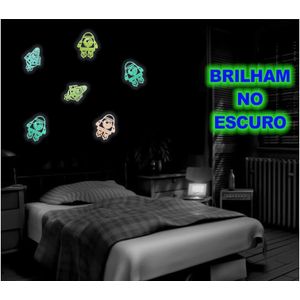 Adesivos Foguetes Fluorescente Brilha No Escuro Com 6 Unidades 132543