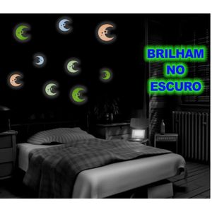 AdesivosLua Fluorescente Brilha No Escuro Com 9 Unidades 132551